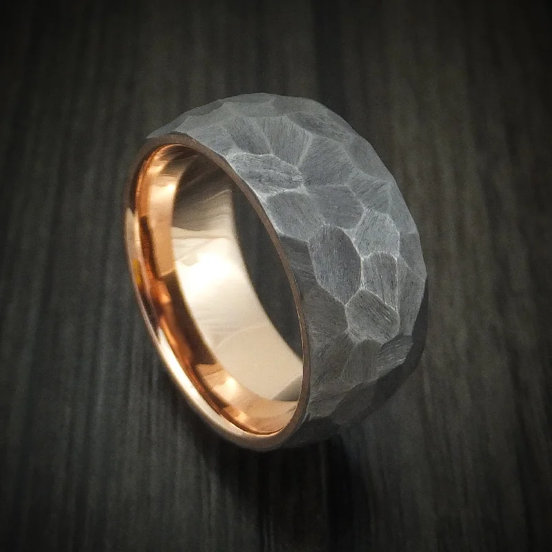 Bold agate ring-Tantalum and 14K Gold Men's Ring Custom Made Band