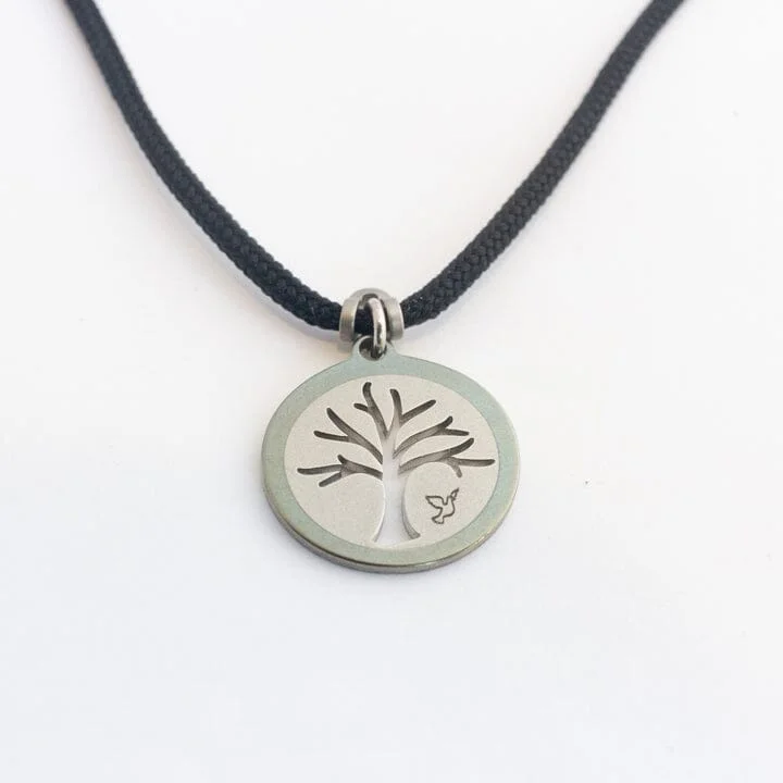 Rough-cut sapphire necklace-The Tree of Life Necklace