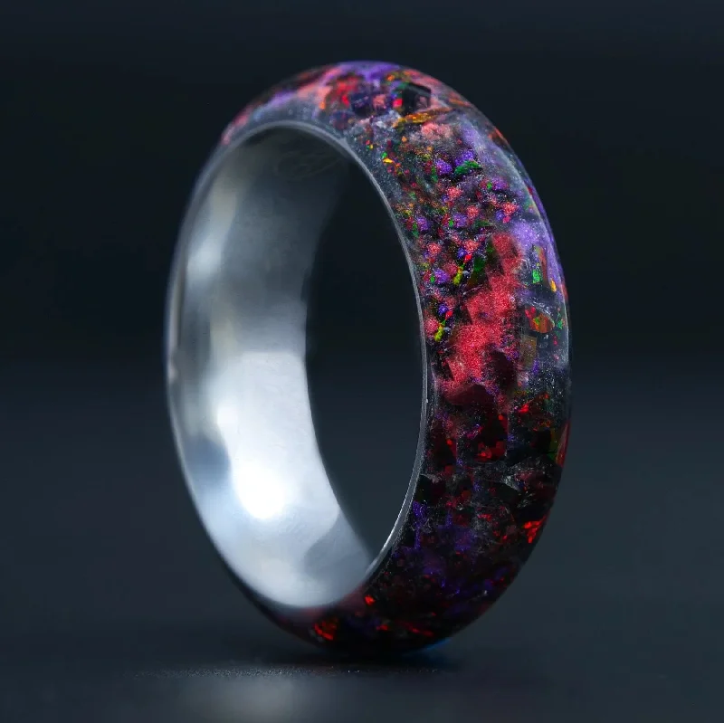 Mottled stone ring-The Void | Boundless Tungsten Glowstone Ring