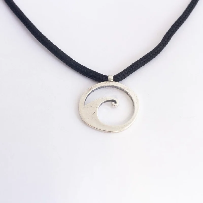 Deep hematite necklace-The Wave Necklace