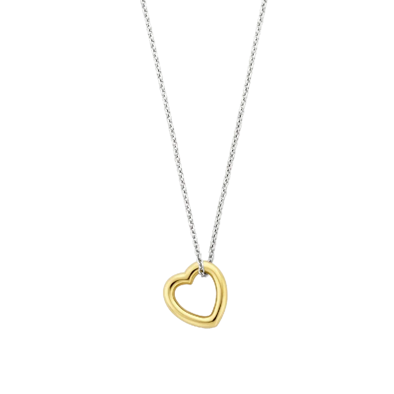 Bold emerald necklace-Ti Sento 18ct Gold Vermeil Silver Heart Necklace