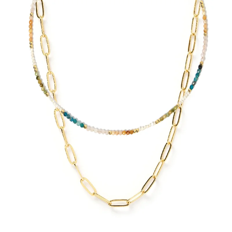 Solid pave necklace-Topanga Stack