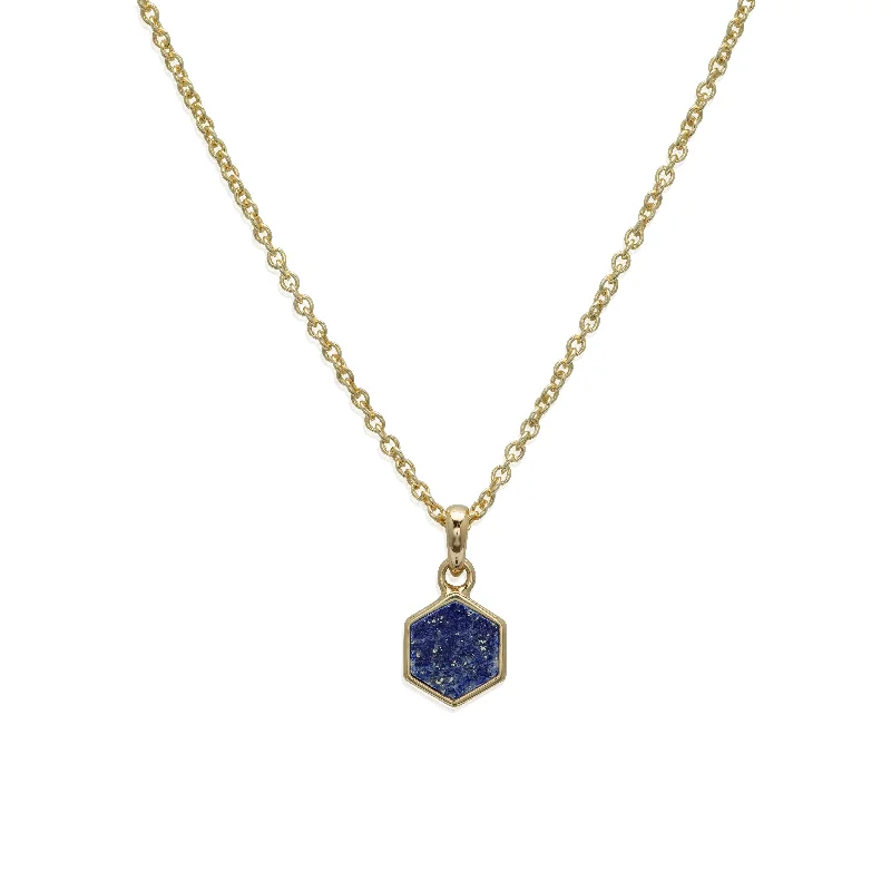 Luminous minimalist necklace-Unique & Co Lapis Necklace - 18ct Gold Vermeil