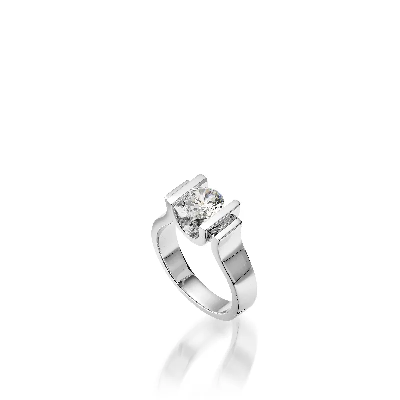 Sun-cut ring-Unity White Gold Engagement Ring