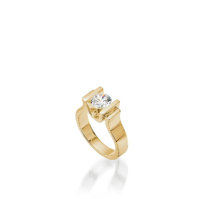 Precision cut ring-Unity Yellow Gold Engagement Ring