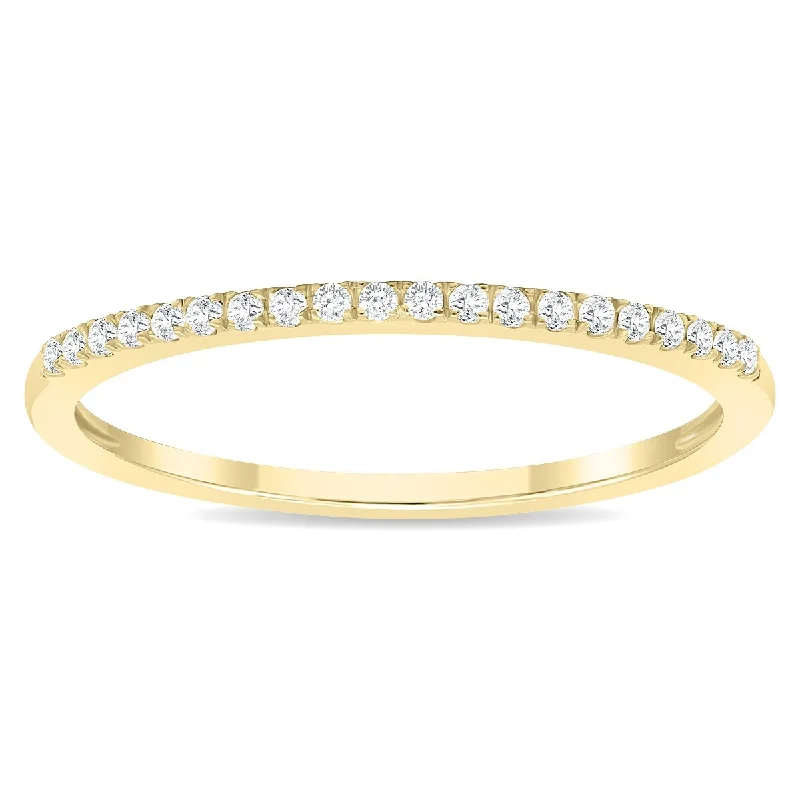 Holographic ring-Women's 1/10 Carat TW Thin Diamond Wedding Band in 10K Yellow Gold