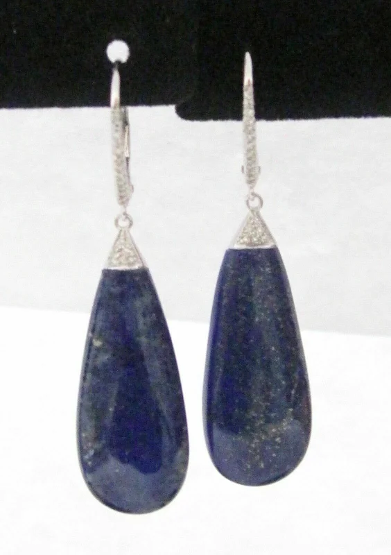 Dense sapphire earrings-14.13 TCW Natural Elongated OPAL Diamond Dangle Earrings 14kt White Gold