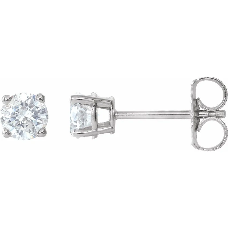 Craggy stone earrings-14k White Gold 3/4 CTW Diamond Stud Earring for Women