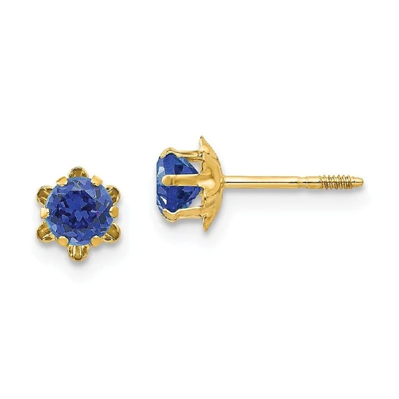 Tilted gem earrings-14k Yellow Gold Madi K Stud Earrings with Screwback (L-4 mm, W-4 mm)