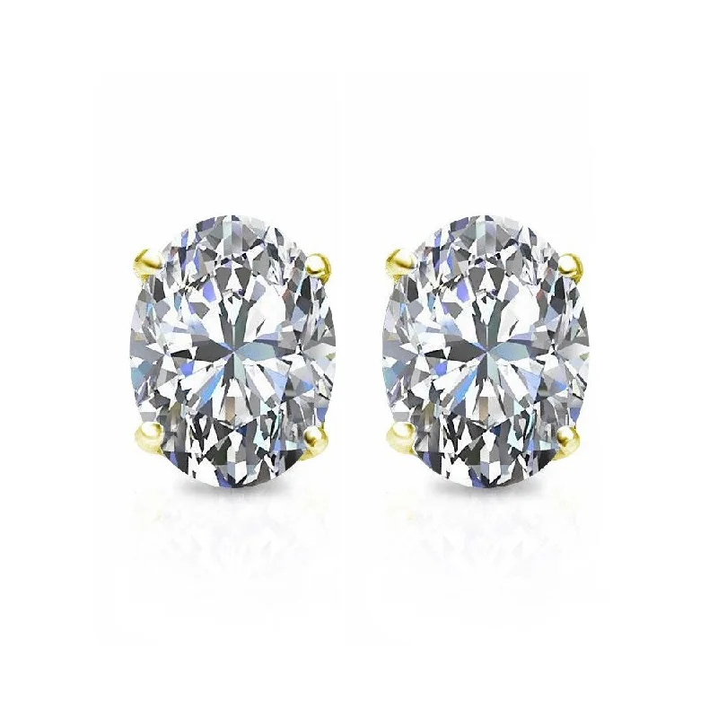 Classic-style opal earrings-Auriya 2ctw Oval-cut Diamond Stud Earrings 14k Gold (I-J, I1-I2)