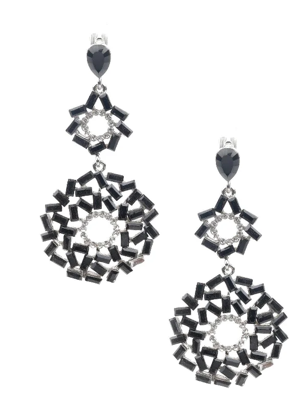 Subtle mesh earrings-Odette Women Black Dangle Earrings