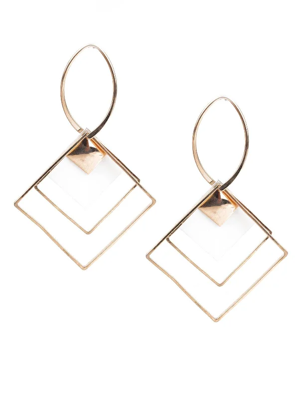 Single pearl earrings-Odette Women Classy Gold Dangle Earrings