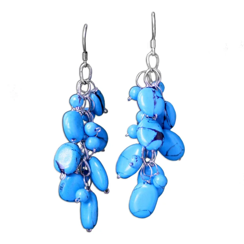 Elastic gem earrings-'Clouds' Cluster Earrings for girls