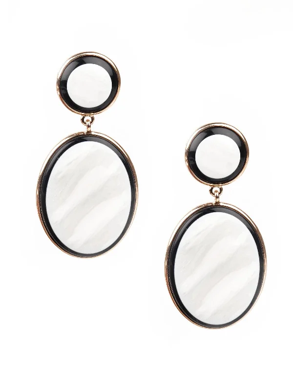 Luminous minimalist earrings-Odette Women White Dangler Earring