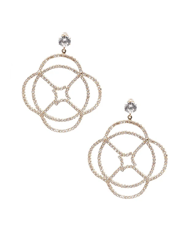 Molten gold earrings-Odette Women Delicate Gold Metal Earrings