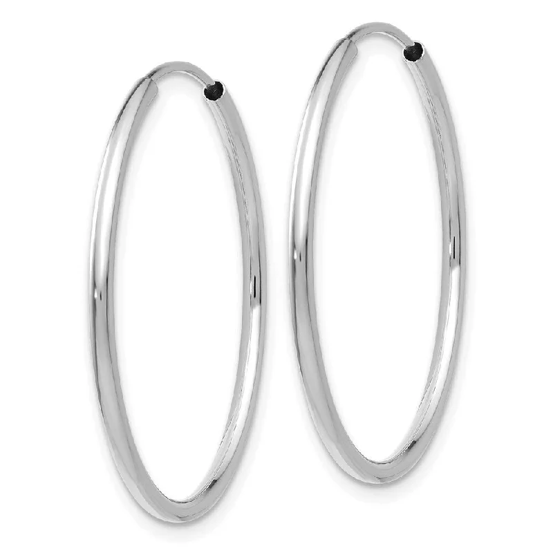 Latched earrings-Diamond2Deal 14k White Gold 1.5mm Polished Endless Hoop Earrings (L-26mm, W-26mm)