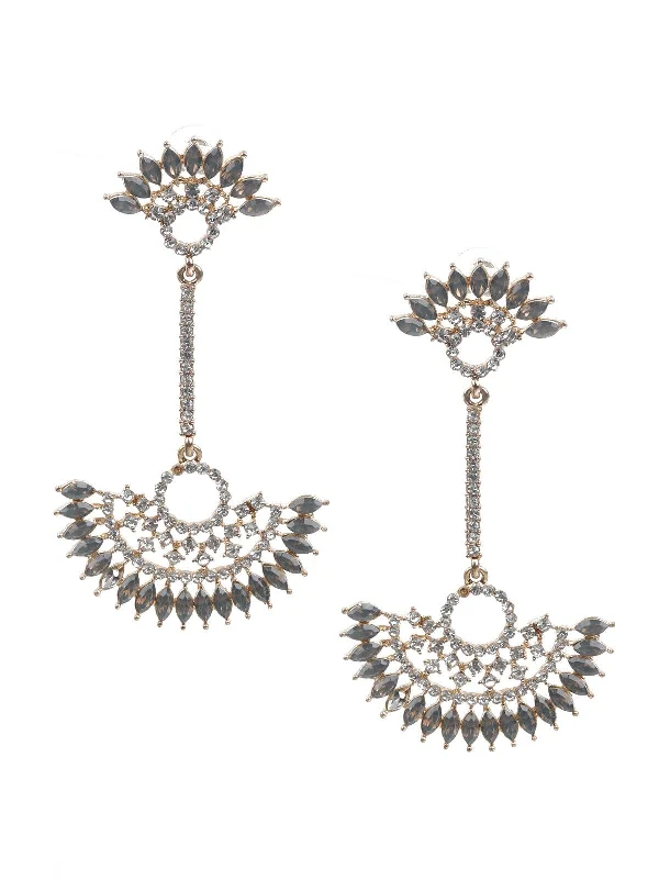 Precision cut earrings-Odette Women Kundan Studded Dangle Earrings