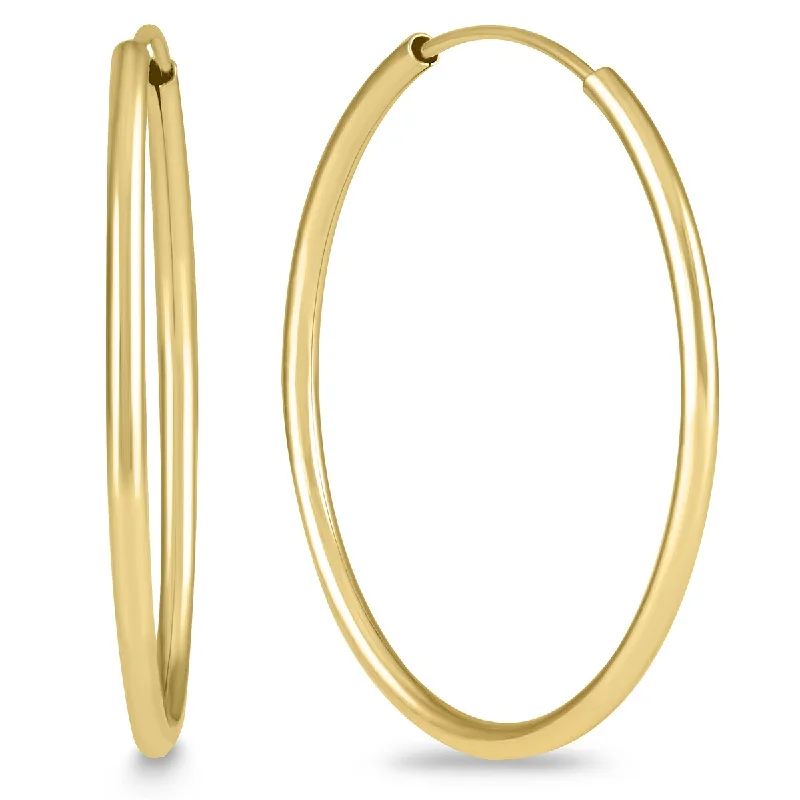 Bent stone earrings-Marquee Jewels 1 Inch Endless 14K Yellow Gold Filled Hoop Earrings