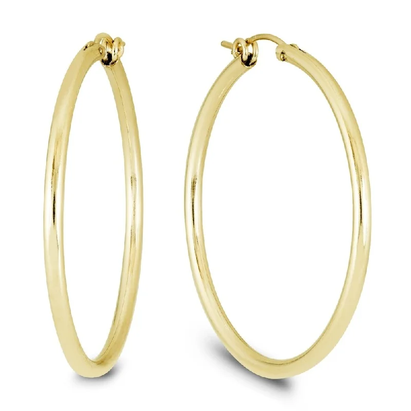 Embossed gem earrings-Marquee Jewels 14K Yellow Gold Filled Hoop Earrings (41mm)