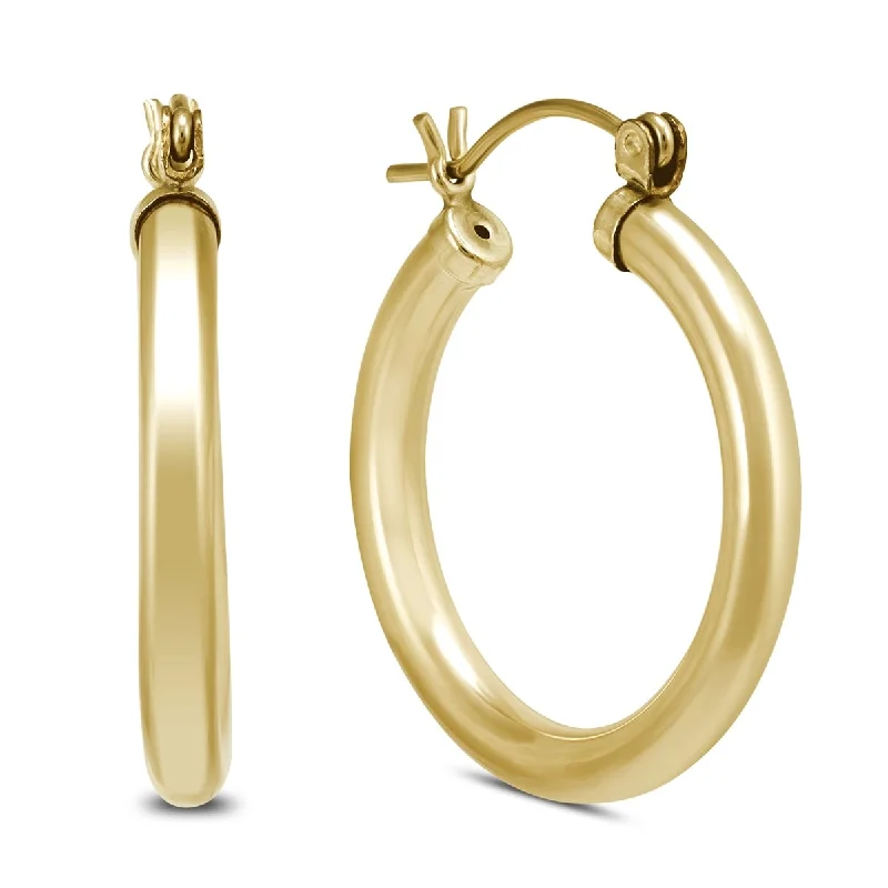 Glazed gem earrings-Marquee Jewels 24mm 14K Yellow Gold Filled Hoop Earrings