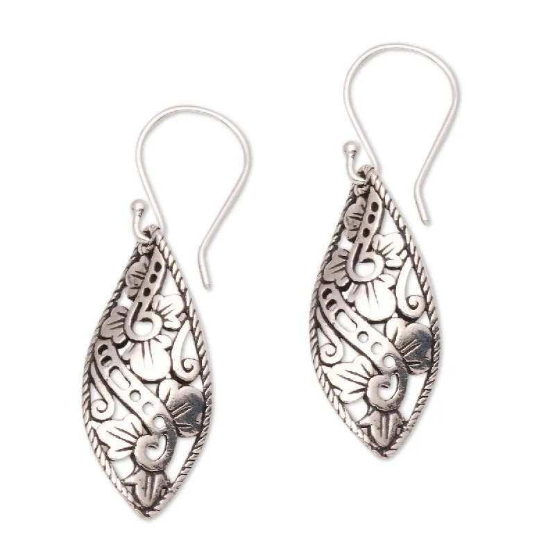 Fine-etched earrings-NOVICA Beautiful Twist, Sterling silver dangle earrings - 1.6*0.4