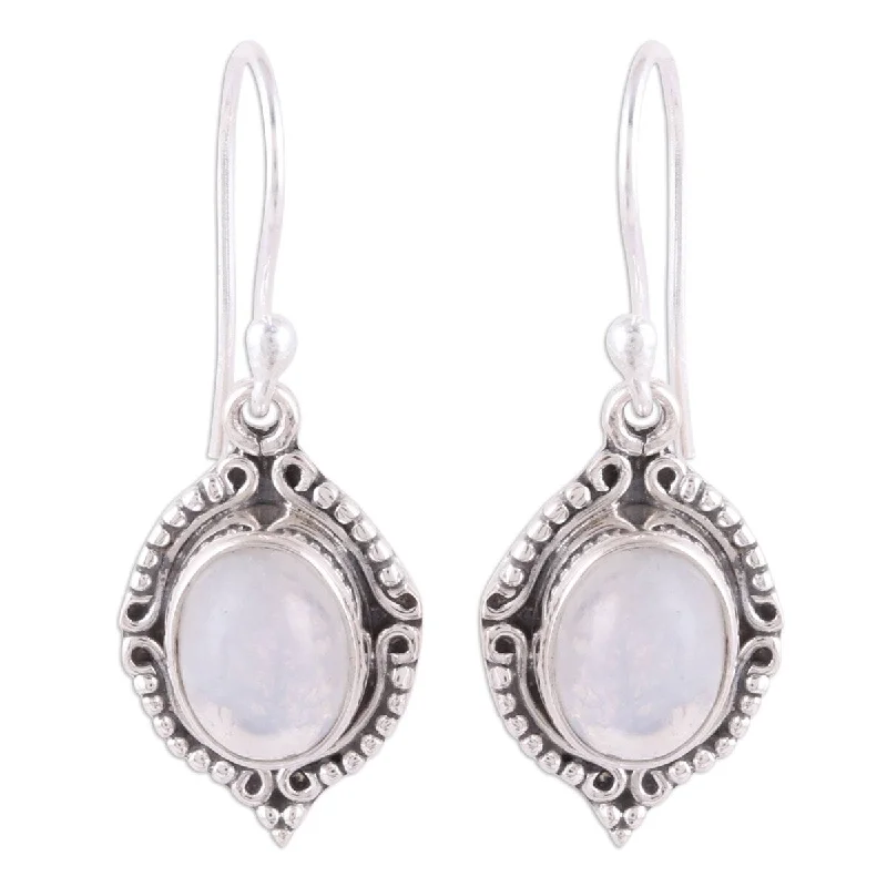 Infinite weave earrings-NOVICA Divine Allure, Rainbow moonstone dangle earrings - 0.3