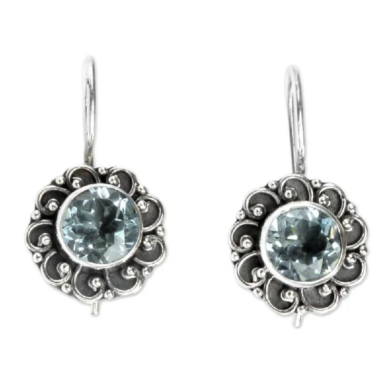 Bold emerald earrings-NOVICA Handmade Blue Topaz Drop Earrings, 'Singaraja Sunflower Blue' (Indonesia) - 0.2