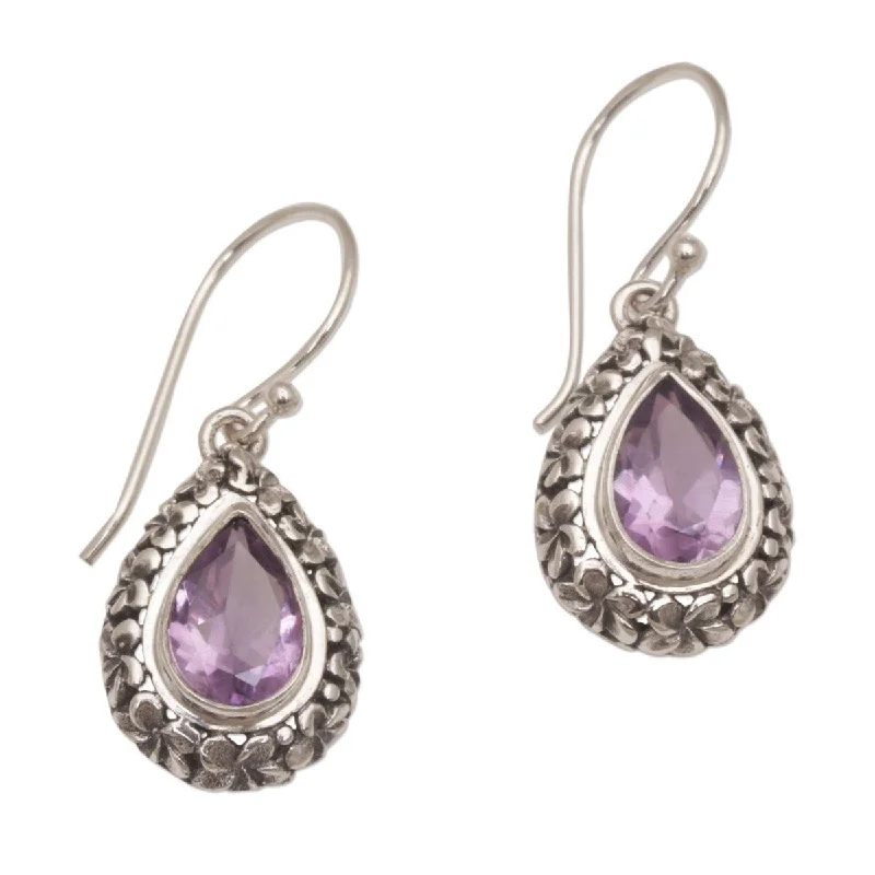 Suspended gem earrings-NOVICA Jepun Lilac, Amethyst dangle earrings - 1.1*0.5