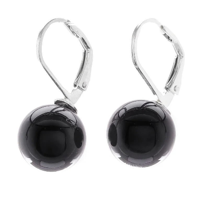 Shining gem earrings-NOVICA Pure Black, Calcite drop earrings - 0.8*0.4