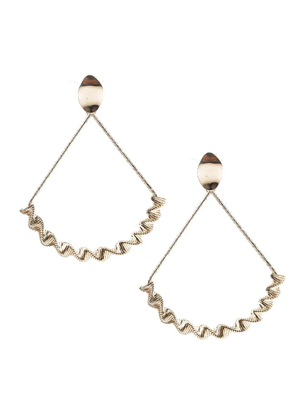 Extended diamond earrings-Odette Women Stylish Gold Hoop Earrings