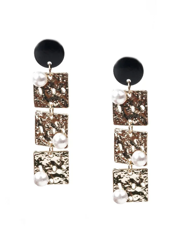 Delicate-band earrings-Odette Women White Stylish Earrings