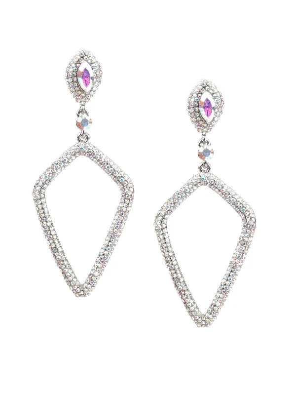 Fine hoop earrings-Odette Women White Teardrop Earrings