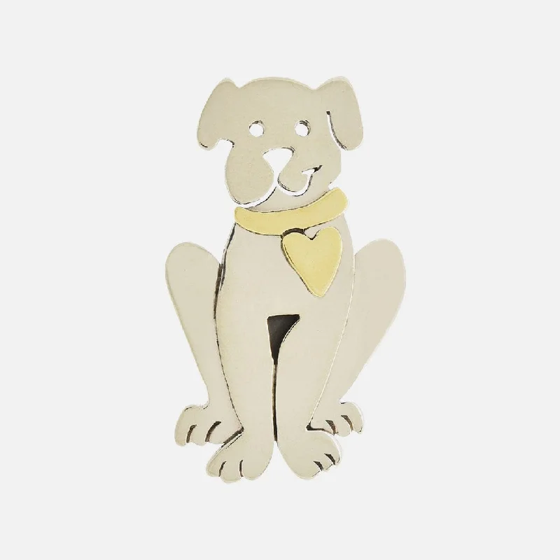 It's Norman the Dog Sterling & Brass Pin