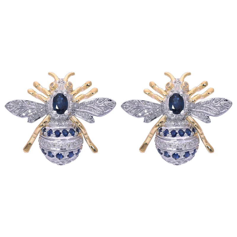 Earrings- Blue Sapphire and Diamond