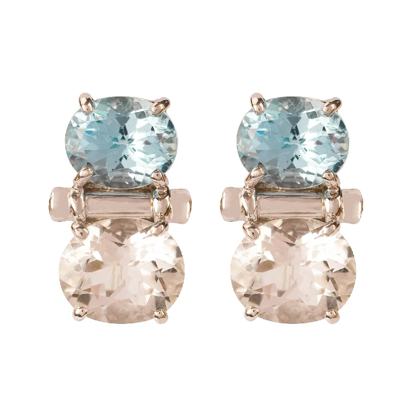 Earrings - Blue Topaz, Crystal and Diamond