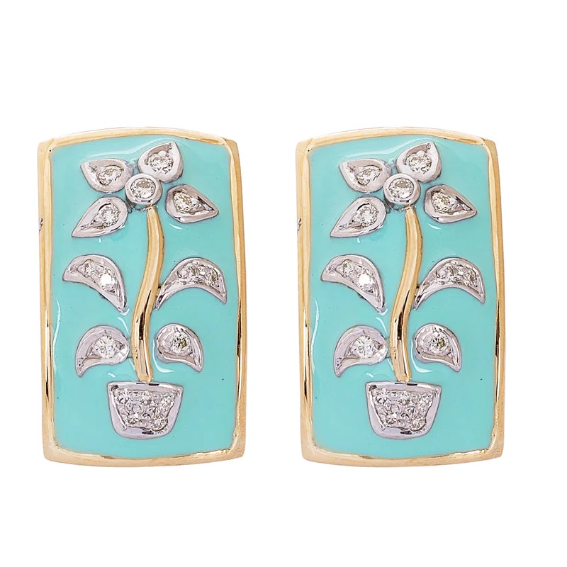 Earrings- Diamond (Enamel)