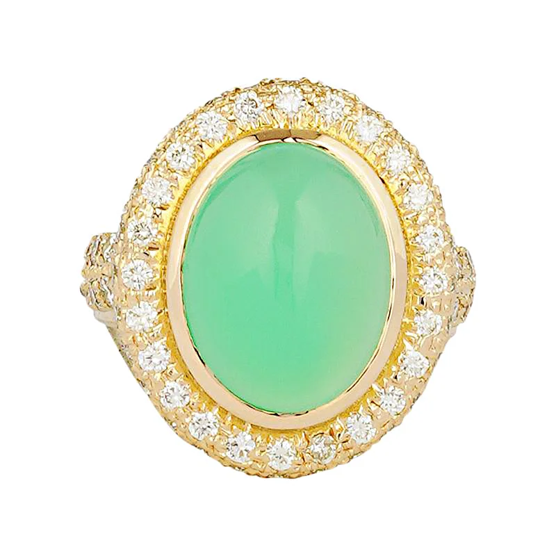 Ring - Chrysoprase and Diamond