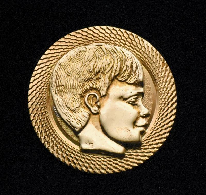 Vintage 14k Gold Boy's Profile Brooch